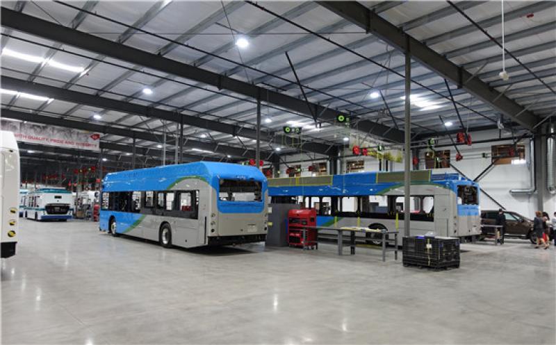 The BYD Coach & Bus Factory in Lancaster, CA. Image credit: Kyle Field | CleanTechnica