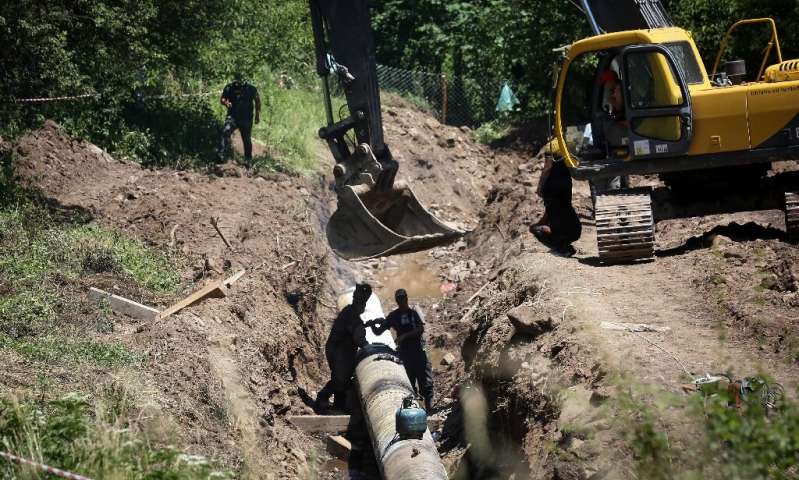 Pipes will divert up to 90 percent of the water from Rakita's river to an energy-generating turbine