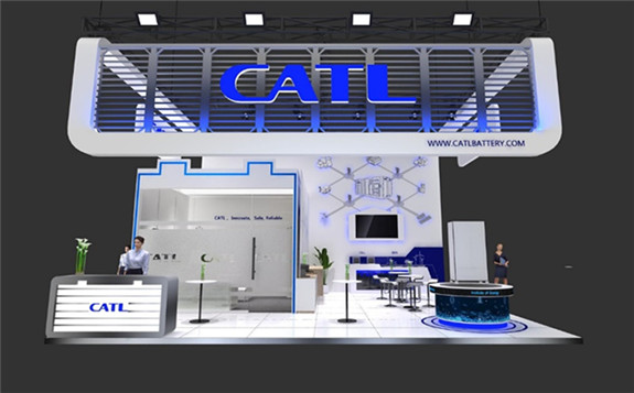 CATL exhibited products including lithium iron phosphate (LFP) batteries for ESS applications at this year's ees Europe for the first time. Image: CATL.