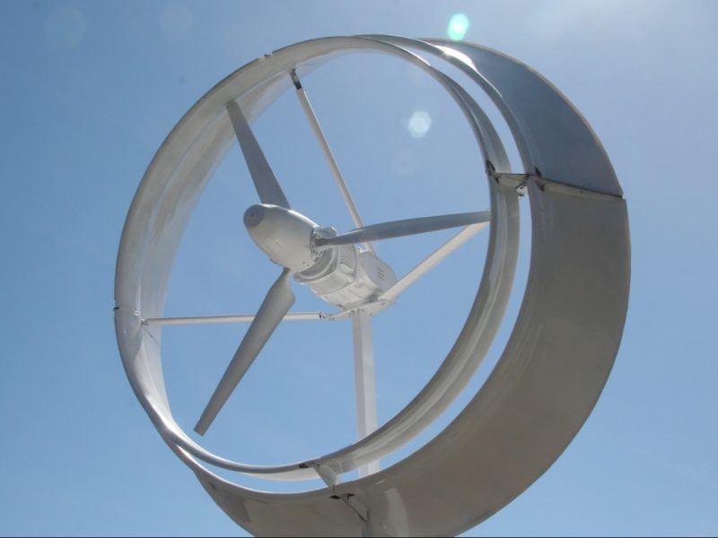 Halo’s shrouded turbine can produce roughly twice the power of conventional turbines of the same size. Credit: Halo Energy