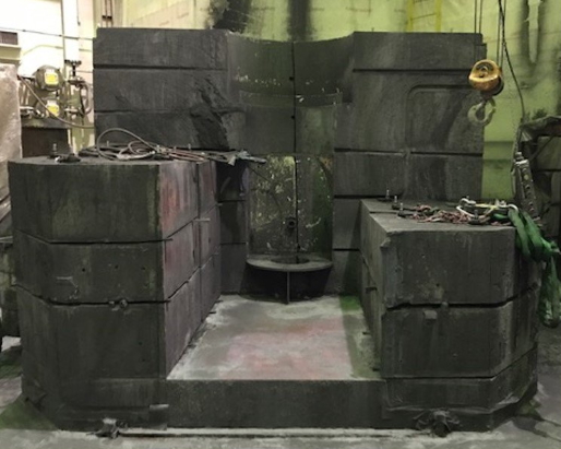  The exposed centre of the reactor after cutting with the diamond saw (Image: DOE EM)