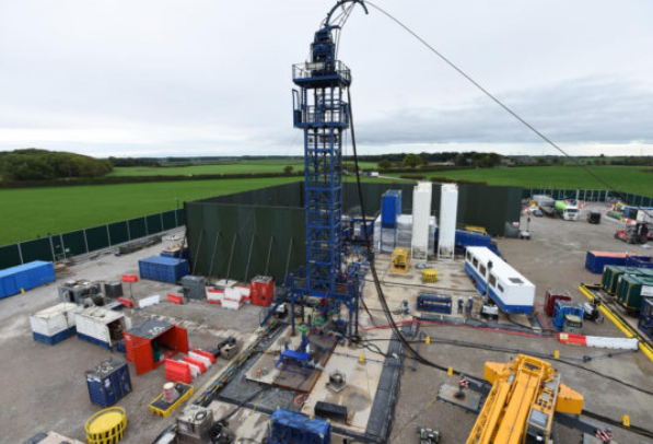 File photo of the Cuadrilla hydraulic fracturing site at Preston New Road shale gas exploration site in Lancashire. Cuadrilla/PA Wire