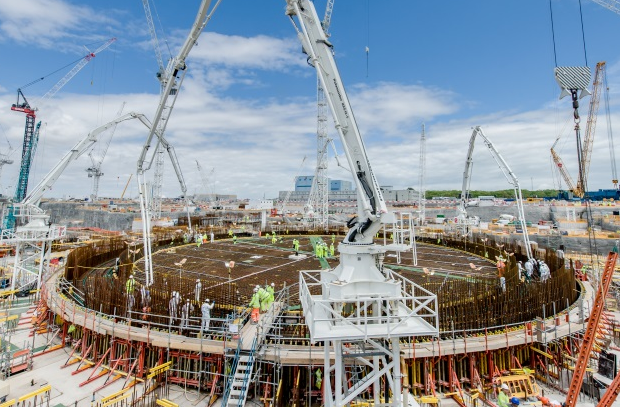 The basemat of the nuclear island of the first of two EPR units at the Hinkley Point C Hinkley Point C - the first new nuclear power station to be built in the UK in over 20 years - was completed in June (Image: EDF Energy)