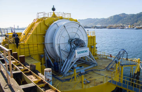 Ocean Energy's buoy would be one of many such devices on a utility-scale wave farm.