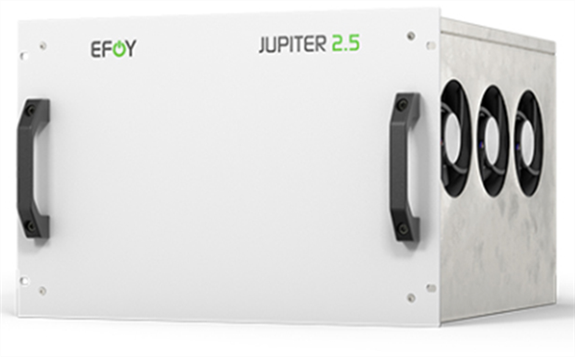 With one control unit, the EFOY JUPITER hydrogen fuel cell nominal outputs ranging from 2.5 W up to 20 kW and can be individually scaled. Operation and installation are simple, there are no emissions and the fuel cell is very quiet and efficient so that it can also be used in sensitive areas or applications (image courtesy SFC Energy).