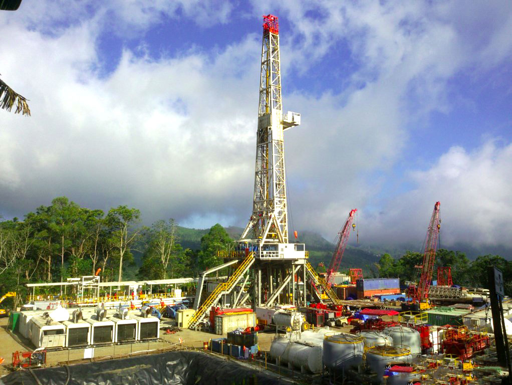 Drilling rig on site of Sokoria geothermal project, Indonesia (source: KS Orka)