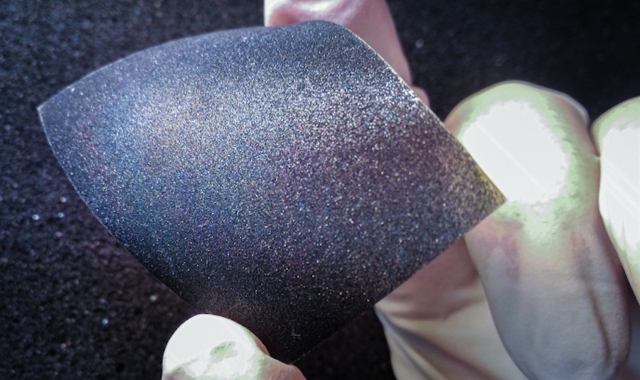 Next-generation lightweight flexible monograin layer solar cell developed by Taltech researchers. (Image by Jüri Krustok, courtesy of Tallinn University of Technology).