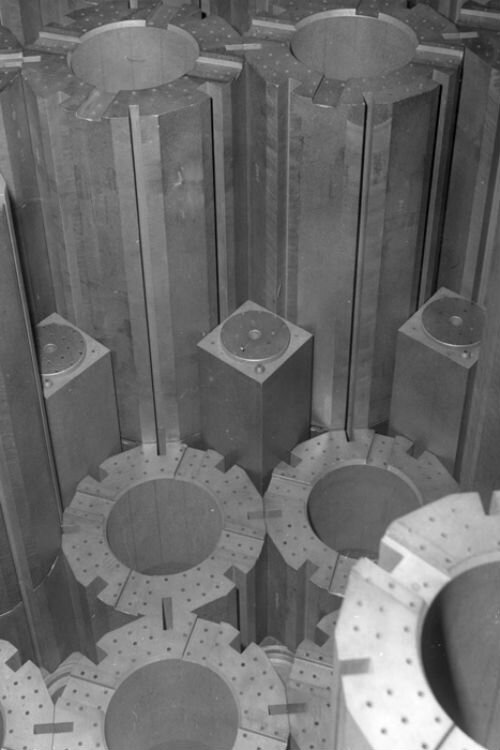 The structure of Graphite blocks in a nuclear reactor. Credit: EDF Energy