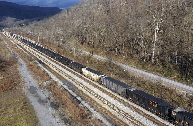 Register-Herald file photoA CSX train carrying coal sits on the tracks near Meadow Creek on Tuesday, Jan. 8, 2019.