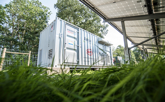 British energy storage company Anesco's containerised battery storage units. Image: Anesco.