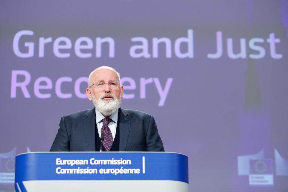 European Commission vice-president in charge for European Green Deal, Frans Timmermans, speaks ... [+] POOL/AFP VIA GETTY IMAGES