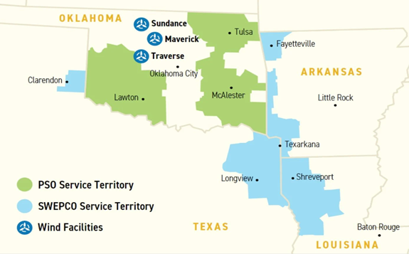 American Electric Power's 1.5GW North Central project covers three wind farms. (Credit: AEP)