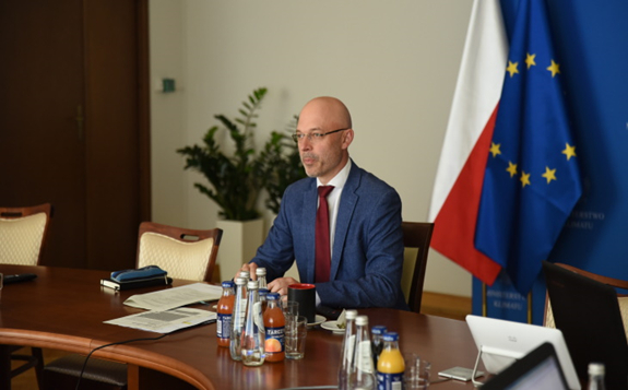 Poland's Minister of Climate Michał Kurtyka during the WebChat (Image: Polish Government)