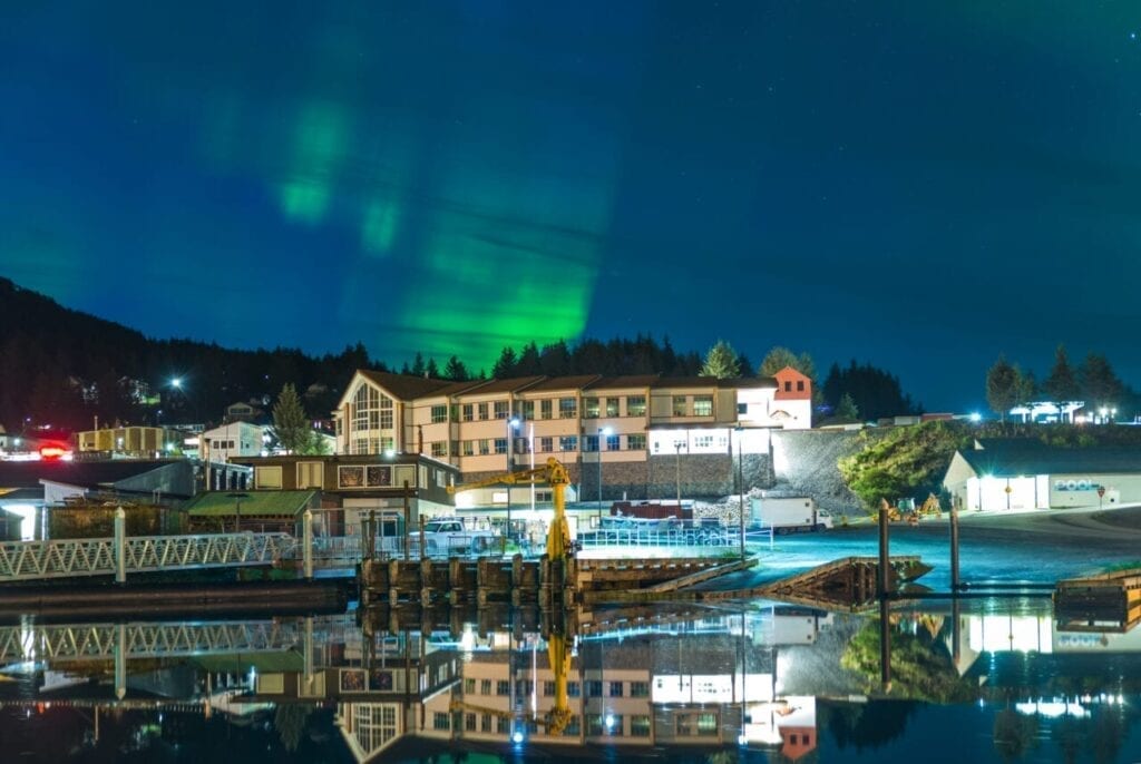 The remoteness of Cordova is part of the town’s charm, as it can only be reached by boat or plane. There is a tourist trade, though, with visitors coming to see the Aurora Borealis light show in the sky—one of the most photographed images at this northern latitude. Courtesy: David Little