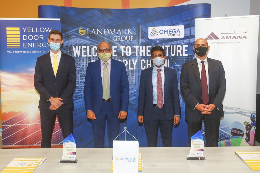 The signing ceremony at Landmark Group’s OMEGA DC Warehouse in JAFZA, Dubai
