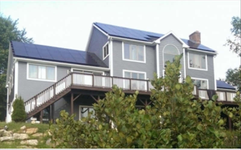 Hanwha Q CELLS solar modules installed on a house in New Hampshire of the United States