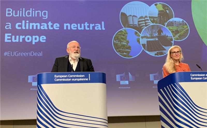 EU Executive Vice-President for the European Green Deal Frans Timmermans and EU Energy Commissioner Kadri Simson give a press conference on building a climate neutral Europe with the EU Green Deal.