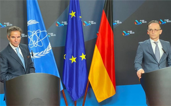 Grossi (left) met with German Foreign Minister Heiko Maas yesterday (Image: E Perez Alvan / IAEA)