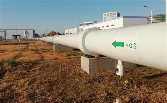 A pipeline carrying heated water from the Haiyang plant (Image: SPIC)