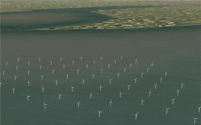The Humber Gateway wind farm is equipped with 73 wind turbines. Credit: © RWE.