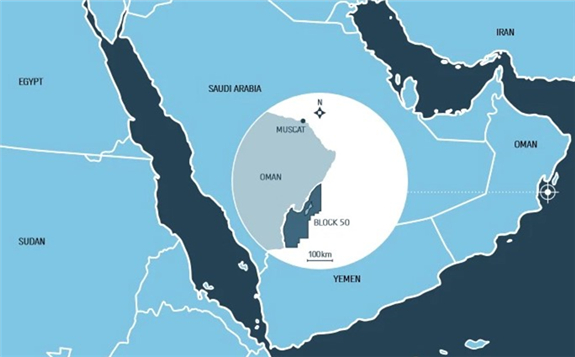 Block 50 offshore Oman map; Source: Rex International