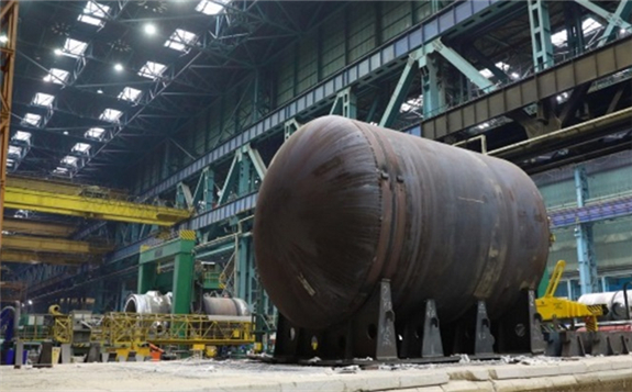 Atommash completed welding the lower half of the reactor pressure vessel earlier this year (Image: Rosatom)