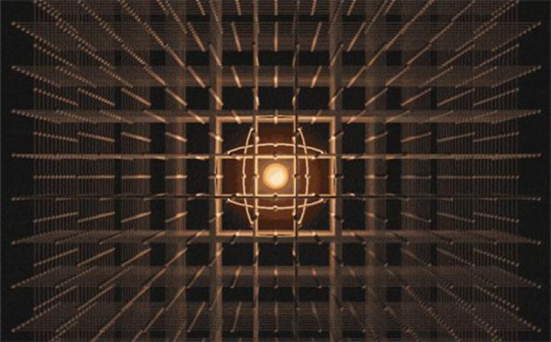 A still from an animation showing how polarons rapidly expand.  Image: Greg Stewart/SLAC National Accelerator Laboratory