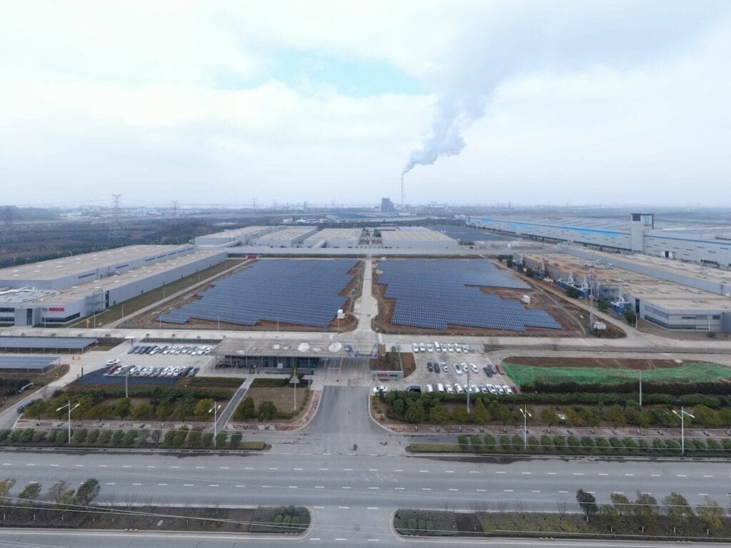 2. Industrial enterprises in China already have been aware of the importance of moving the country toward carbon neutrality. This solar array, developed by Bosch, powers the company’s automotive manufacturing plant in Nanjing. Courtesy: NEFIN