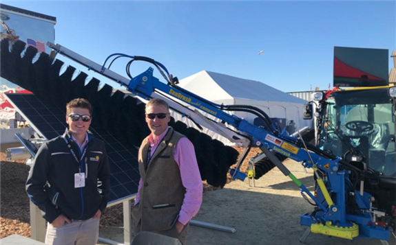 Edward and Philip Halse present a SunBrush® mobile Compact device at the World AG Expo in Tulare, California.  Copyright: SunBrush USA Inc.