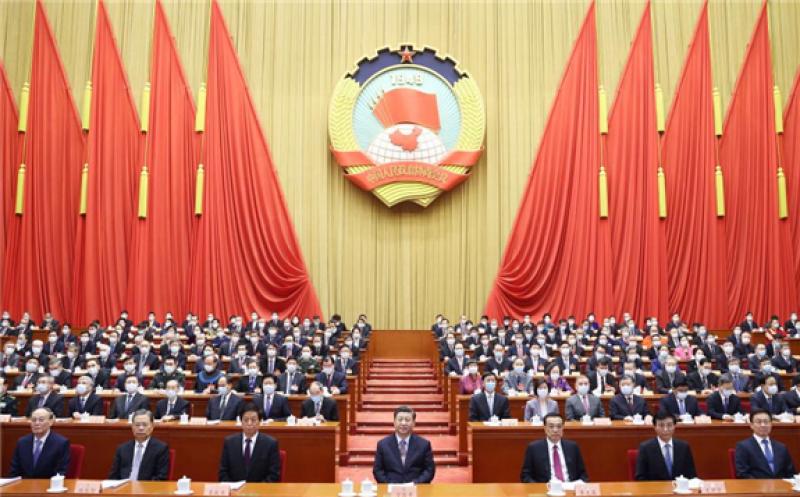 he fourth session of the 13th National Committee of the Chinese People's Political Consultative Conference (CPPCC) opens at the Great Hall of the People in Beijing, capital of China, March 4, 2021. Xi Jinping, Li Keqiang, Li Zhanshu, Wang Huning, Zhao Leji, Han Zheng and Wang Qishan attended the opening meeting of the fourth session of the 13th National Committee of the CPPCC. Wang Yang, chairman of the CPPCC National Committee, delivered a work report of the Standing Committee of the CPPCC National Committee to the session. (Xinhua/Ju Peng)