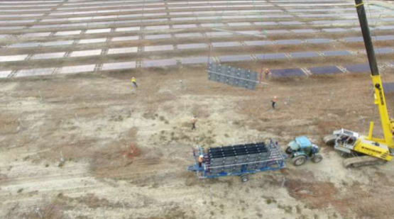 The site's solar pictured during installation in 2017. Image: Genex.