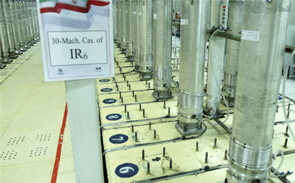 This file photo released Nov. 5, 2019, by the Atomic Energy Organization of Iran, shows centrifuge machines in the Natanz uranium enrichment facility in central Iran. (Atomic Energy Organization of Iran via AP)