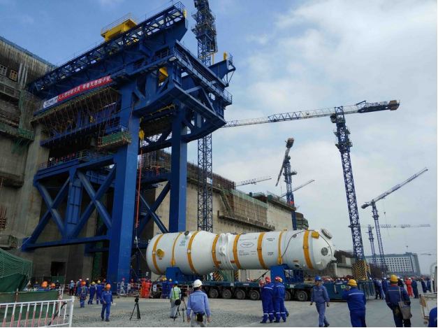 File photo shows the installation site of the ZH-65 steam generator in the city of Fuqing, Southeast China's Fujian province. [Photo/Xinhua]