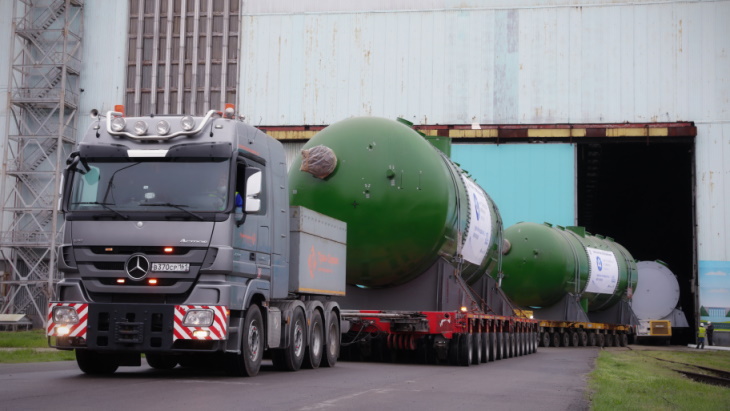 The steam generators and RPV set off on their journey from Russia to Bangladesh (Image: Rosatom)