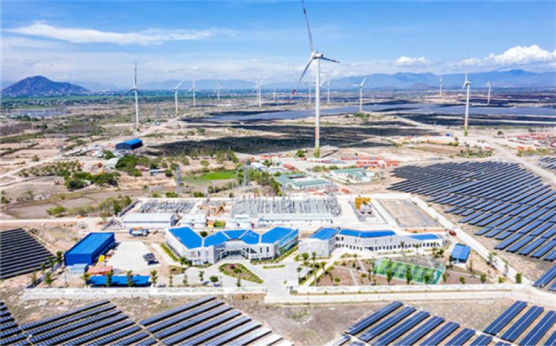 Combined with the 204MW solar power plant, the new facility is said to be the largest solar and wind power complex in Vietnam. Credit: Trung Nam Group.