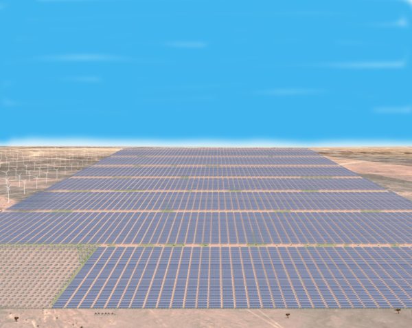 A rendering of the wind-solar complex. Image: Xlinks