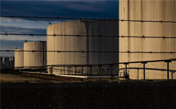 Fuel storage tanks connected to the Colonial Pipeline system in an industrial area of the Port of Baltimore in Baltimore, Maryland. Bloomberg