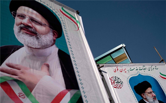 Posters of Iranian presidential candidate Ebrahim Raisi, June 14, 2021. AGENCE FRANCE-PRESSE/GETTY IMAGES