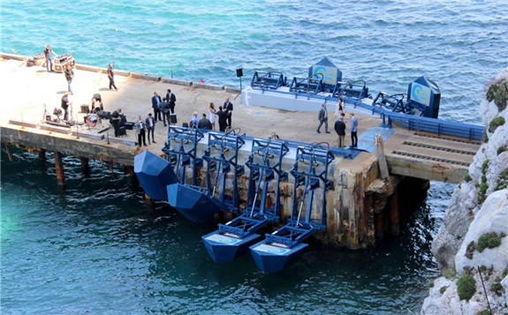 Eco Wave Power’s Gibraltar wave energy plant (Courtesy of Eco Wave Power)