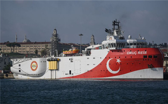 Turkey's Oruc Reis seismic research vessel, which searches for hydrocarbon, oil, natural gas and coal reserves at sea, is seen docked at Haydarpasa port on Aug. 23, 2019, in Istanbul. - OZAN KOSE/AFP via Getty Images  Read more: https://www.al-monitor.com/originals/2021/07/erdogan-turkey-will-continue-oil-exploration-disputed-eastern-mediterranean#ixzz6ziArKIbK