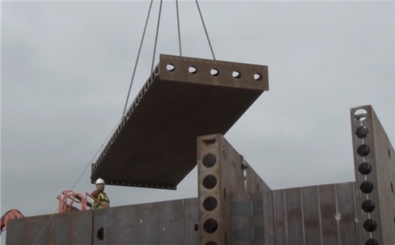 Patented prefabricated 'steel brick' structural systems developed in the U.K. will be tested for use in modular nuclear power plants under a new US Energy Dept funded program. Image: Caunton Engineering and Modular Walling Systems