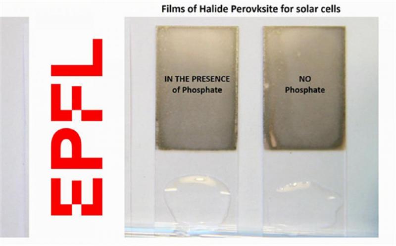 IMAGE: A TRANSPARENT PHOSPHATE CRYSTAL, WHICH INCORPORATED INTO SOLAR CELLS, CAN INSTANTANEOUSLY IMMOBILIZE THE LEAD IN CASE OF FAILURE AND BLOCK ITS LEACHING OUT FROM THE DEVICE