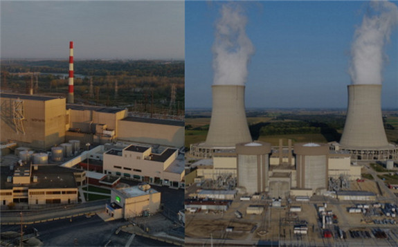 The Dresden (left) and Byron plants (Images: Exelon)