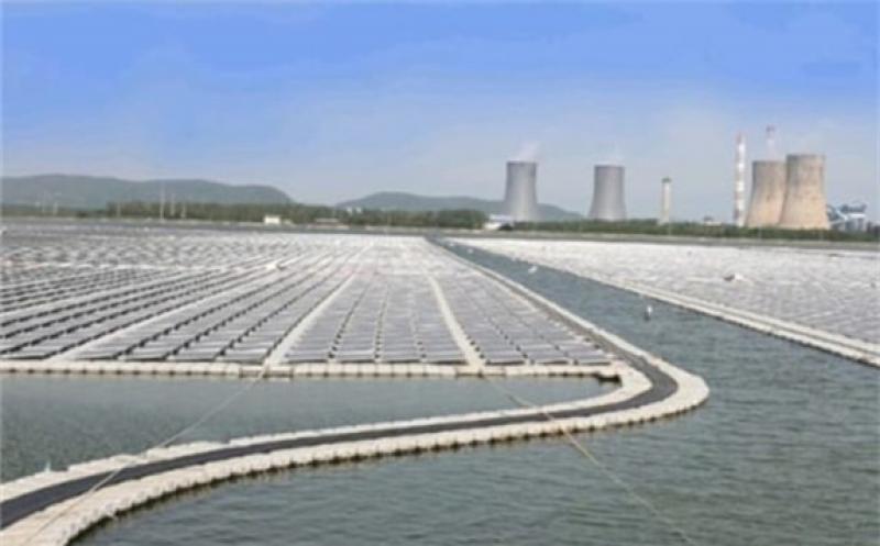 Largest floating solar PV project set up under the Flexibilisation Scheme, created by the Government of India in 2018 Image: NTPC.