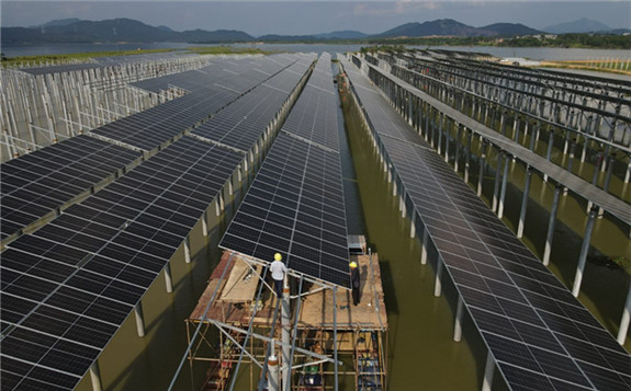 The 50 MW solar park under construction.  Image: Chiko Solar Mounting Solutions