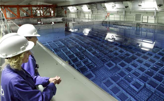 A used fuel storage pool at the Clab interim store (Image: SKB)