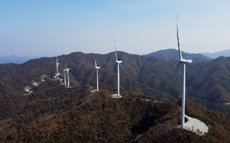 A view of Jangheung Wind Farm located in Jangheung County of South Jeolla Province