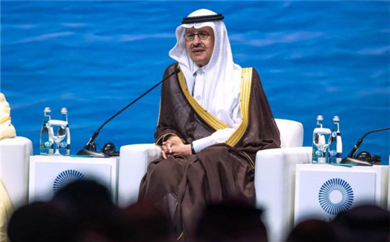 Saudi Arabia's Energy Minister Prince Abdulaziz bin Salman addresses the Abu Dhabi International Petroleum Exhibition and Conference. Victor Besa / The National