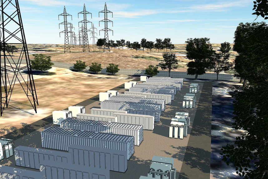 An artist's impression of a different BESS project in Ballarat.(Supplied)