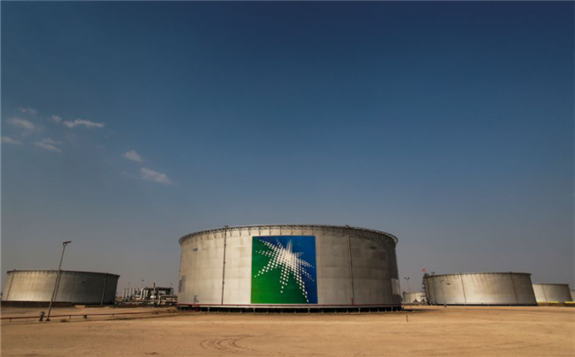 A view shows branded oil tanks at Saudi Aramco oil facility in Abqaiq, Saudi Arabia October 12, 2019. REUTERS/Maxim Shemetov